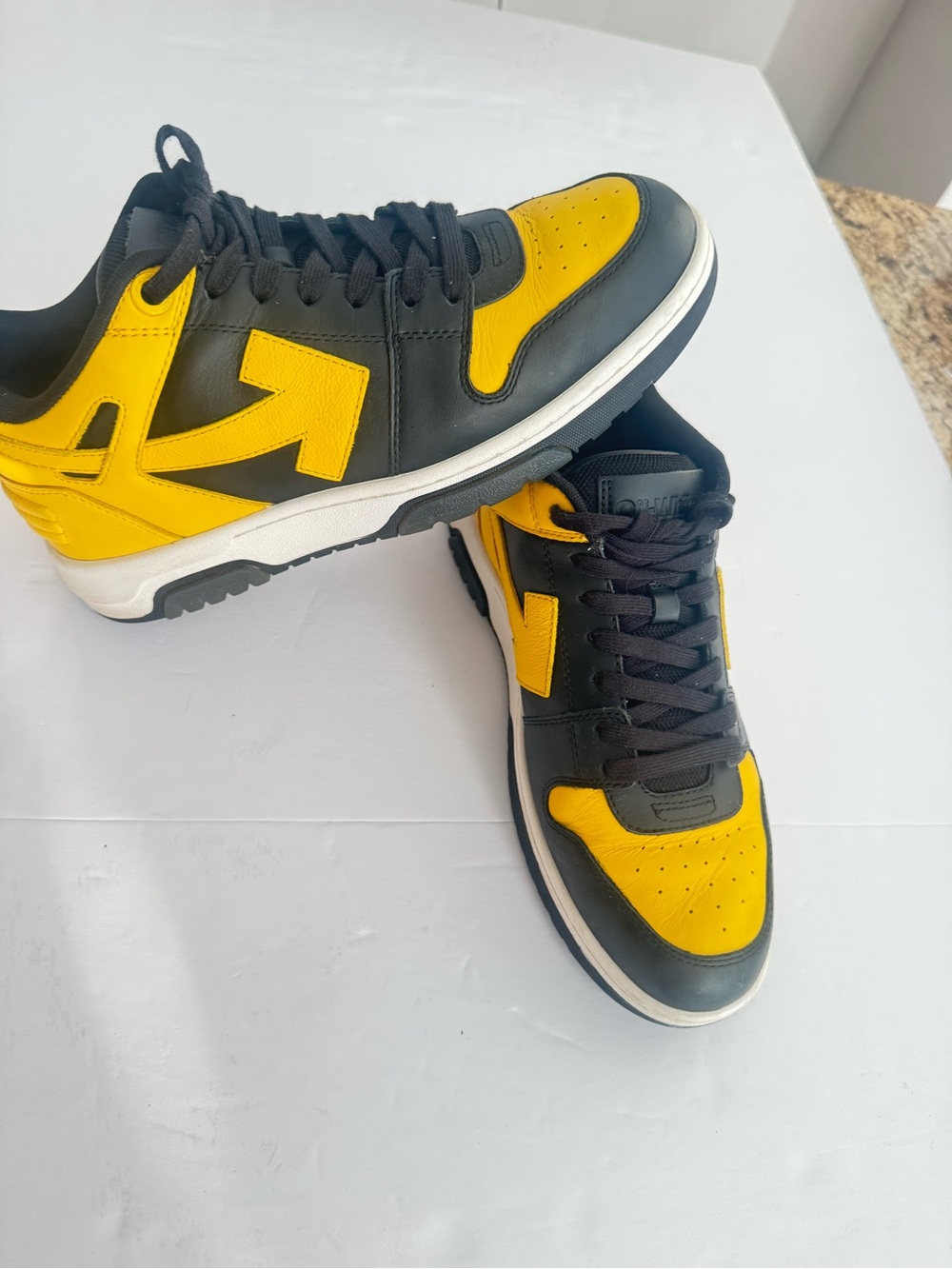 Off-White Black and Yellow Low-Top Sneakers